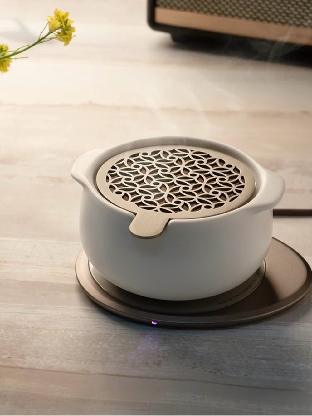 New OHOM Jun Self-Heating Diffuser Set Smart Ceramic Essential Oil Diffuser with